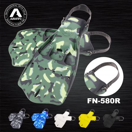 Aquatec 전술 다이빙 제트핀 FN-580S, 고무 스트립 포함